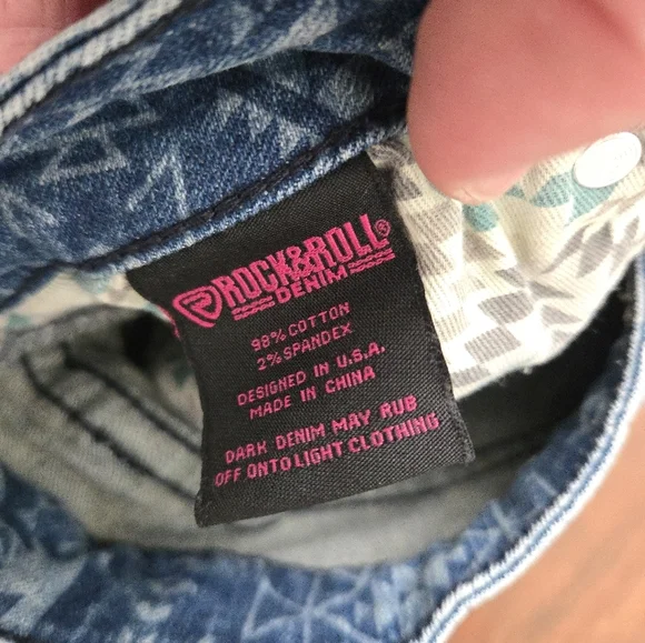 Rock And Roll Hooey Aztec High Rise Trouser Jeans Womens Size 33x32 Western - Picture 6 of 10